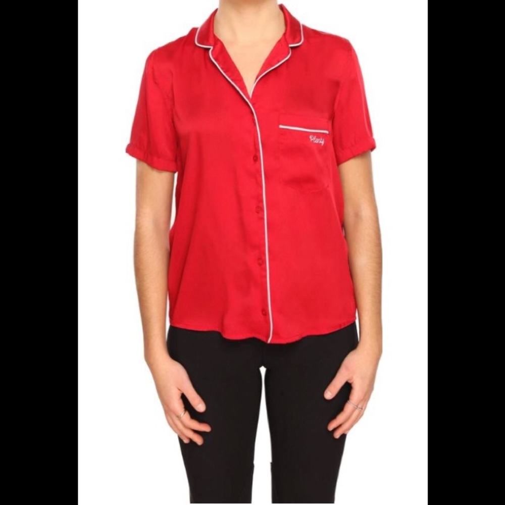 PLENTY HUMANWEAR Olivia Button Down satin BNWT